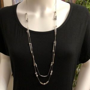 Laura Ashley Silver Double Strand Necklace